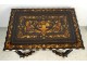 Dutch table inlaid flowers blackened wood twisted legs nineteenth