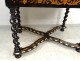 Dutch table inlaid flowers blackened wood twisted legs nineteenth