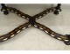 Dutch table inlaid flowers blackened wood twisted legs nineteenth