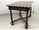 Dutch table inlaid flowers blackened wood twisted legs nineteenth