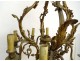 Chandelier 8 lights 2 lights gilded bronze foliage flowers late 19th century