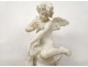 Large Carrara marble sculpture cherub Love butterfly Pugi Italy XIXth