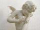 Large Carrara marble sculpture cherub Love butterfly Pugi Italy XIXth