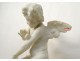 Large Carrara marble sculpture cherub Love butterfly Pugi Italy XIXth