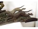 Large polychrome wood sculpture Saint-Hubert hunting signed Paul Guibé XIXth