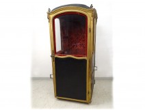 Louis XV sedan chair blackened gilded wood velvet Genoa XVIIIth century