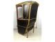 Louis XV sedan chair blackened gilded wood velvet Genoa XVIIIth century