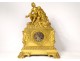 Gilded bronze pendulum characters man child Napoleon III clock XIXth