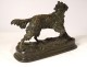 Bronze sculpture Jules Moigniez dog hunting stop spaniel XIXth century