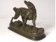Bronze sculpture Jules Moigniez dog hunting stop spaniel XIXth century