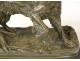 Bronze sculpture Jules Moigniez dog hunting stop spaniel XIXth century