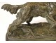 Bronze sculpture Jules Moigniez dog hunting stop spaniel XIXth century