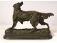 Bronze sculpture Jules Moigniez dog hunting stop spaniel XIXth century