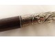 Old wooden cane knob solid silver flowers Art Nouveau XIXth century