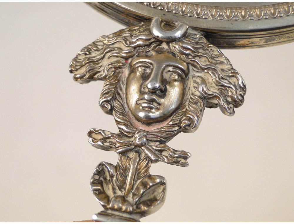 Miroir à Main Chinois En Argent Massif 950 – Poinçonné, Occasion En Bon état