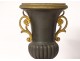 Pair of cassolettes Medici vases gilded bronze white marble Napoleon III nineteenth