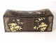 China smoking box pillow lacquered leather gilding birds flowers early twentieth