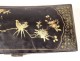 China smoking box pillow lacquered leather gilding birds flowers early twentieth