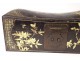 China smoking box pillow lacquered leather gilding birds flowers early twentieth