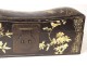 China smoking box pillow lacquered leather gilding birds flowers early twentieth