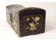 China smoking box pillow lacquered leather gilding birds flowers early twentieth