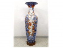 Large porcelain vase Imari Japan landscapes herons pond flowers 127cm nineteenth