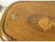 Table planter marquetry musical instruments bronze Napoleon III nineteenth