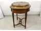 Table planter marquetry musical instruments bronze Napoleon III nineteenth