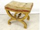 Stool curule gilded wood tapestry characters Napoleon III nineteenth century
