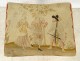 Stool curule gilded wood tapestry characters Napoleon III nineteenth century