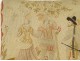 Stool curule gilded wood tapestry characters Napoleon III nineteenth century