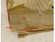 Stool curule gilded wood tapestry characters Napoleon III nineteenth century