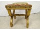 Stool curule gilded wood tapestry characters Napoleon III nineteenth century
