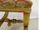 Stool curule gilded wood tapestry characters Napoleon III nineteenth century