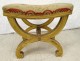 Stool curule gilded wood tapestry characters Napoleon III nineteenth century