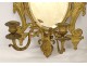 Pair of wall lights 2 lights gilded bronze caryatids masacarons mirror 19th