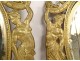Pair of wall lights 2 lights gilded bronze caryatids masacarons mirror 19th