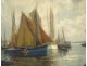 Great HST seascape fishing boats H. Barnoin Brittany Concarneau XXth