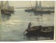 Great HST seascape fishing boats H. Barnoin Brittany Concarneau XXth