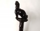 Old cane carved wood knob thorny dog sitting nineteenth century