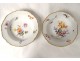 6 hollow Meissen porcelain plates, 18th century taste, 19th century gilding