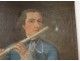 HST painting portrait man musician player flute gentleman eighteenth century