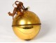 Decorative musical ball in gilded eglomised glass late 19th century