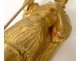 Golden wood sculpture character king Charlemagne cantoral baton dove nineteenth