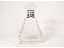 Crystal whiskey decanter cut solid silver Minerve Christofle nineteenth