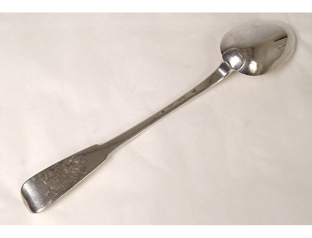 Ancienne Cuillère à Ragoût En Argent Massif - Fermiers Généraux XVIIIe - Paris 164g