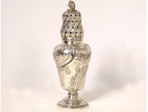 Solid silver sprinkler Minerva goldsmith Jules Monney flowers 139gr nineteenth