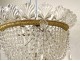 Gilt bronze basket chandelier Baccarat crystal garlands pearls flowers nineteenth