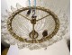 Gilt bronze basket chandelier Baccarat crystal garlands pearls flowers nineteenth