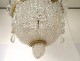 Gilt bronze basket chandelier Baccarat crystal garlands pearls flowers nineteenth